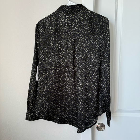NWT Liverpool Los Angeles Animal Print Button Up Woven Blouse Black Green Size M - Picture 9 of 14